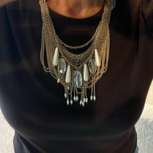 Elegant Gold and Cream Necklace